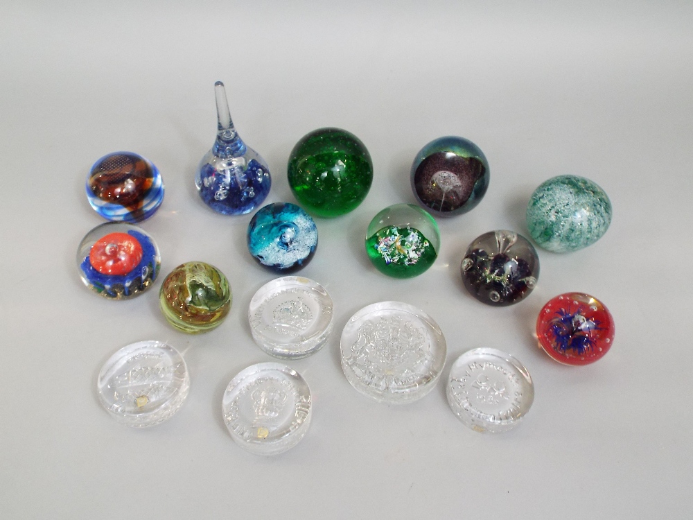 Collection of various good quality paperweights by Caithness and others ...