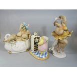 Two Italian ceramic figures of voluptuous ladies from the Wonderful World series comprising a dancer