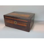 19th century coromondel writing slope, the hinged lid enclosing a fitted interior, 35cm wide (af)