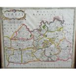 Richard Blome (1635-1705) - Coloured engraved map of Yorkshire, 20 x 28.5cm approx max, Robert