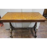 A mid Victorian period mahogany centre table of rectangular form, with parquetry inlaid top,