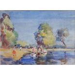 Robert G D Alexander (1875-1945) - Sunny Afternoon, watercolour, unsigned but inscribed to mount,