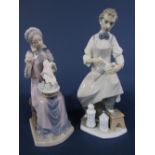 A Lladro Daisa figure of an alchemist, together with a Lladro Daisa figure of a woman with her