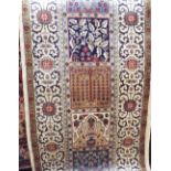 Persian Kashmir woven panel runner, ivory ground, 500 x 80cm