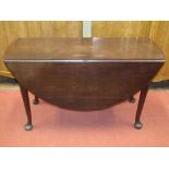 A Georgian mahogany pad foot dining table of usual form to seat four, 115cm long
