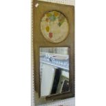 A Rowley gallery pier mirror, the simple frame with squiggle detail and circular hand painted