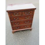 GEORGE II STYLE MAHOGANY BATCHELORS' CHEST, WITH A FOLDING TOP, TWO SHORT, THREE GRADUATED LONG