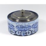 A MACINTYRE & CO. MOORCROFT 'FLORIAN WARE' 'POPPY' PATTERN SILVER PLATE-COVERED SUGAR BOWL, OF
