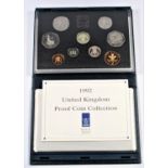 PROOF SET OF COINS, £1 - 1 PENCE INCLUDING THE E.C. 50 PENCE, 1992 (9), WITH CARD, CASED. (9)