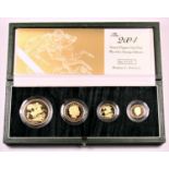 GOLD PROOF SET OF ELIZABETH II COINS, £5 - HALF-SOVEREIGN, 2004 (4) No 0792, WITH C OF A, CASED