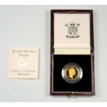 GOLD PROOF ELIZABETH II SOVEREIGN, 1996, No. 4829, WITH C OF A, CASED.