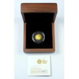 GOLD PROOF ELIZABETH II ALDERNEY CONCORDE £1, 2008, No. 0403, WITH C OF A, CASED AND BOXED.