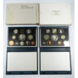 EIGHT PROOF SETS OF COINS, 1984 - 85, 1987, 1989, 1994 - 95, 1998 - 99, WITH CARDS, CASED (8).