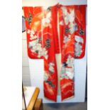 JAPANESE WEDDING KIMONO WITH POLE.