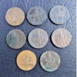 BRITISH 18TH CENTURY TOKENS, ESSEX, HALFPENNY, OB. A WEAVING LOOM,? SUCCESS TO THE BAY TRADE?,