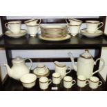 MINTON 'ST. JAMES' PATTERN PART COFFEE/TEA SERVICE COMPRISING TEA POT, COFFEE POT X 2, TEA CUPS X 6,