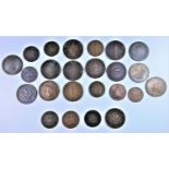 . PROVINCE OF CANADA 19TH CENTURY TOKENS INCLUDING BANK OF MONTREAL HALFPENNY, 1844 (SMALL TREES) (