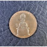 BRITISH 18TH CENTURY TOKEN (OF LOCAL INTEREST), SURREY, GUILDFORD, OB. A FIGURE OF BISHOP BLAZE, AND