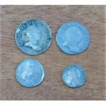 GEORGE III MAUNDY 4d, 1784, 3d, 1763, 2d, 1784 AND 1d, 1770 (4)