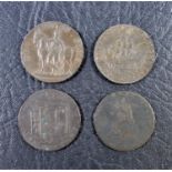 BRITISH 18TH CENTURY TOKENS, SUFFOLK, HAVERHILL, HALFPENNY. A MAN WEAVING IN A LOOM, ?HAVERHILL