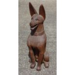 A BLACK FOREST STYLE CARVING OF A GUARD DOG (H. 92 CM)