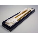 MONT BLANC NOBLESSE FOUNTAIN PEN, 1980's' CARTRIDGE/CONVERTER PEN IN A GOLD PLATED LINED FINISH WITH