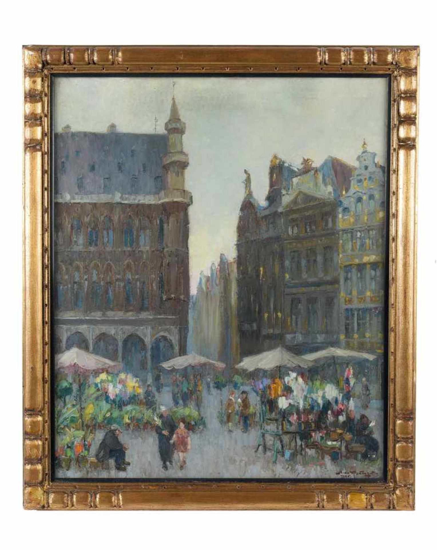 Mecislas de Rakowsky (1882-1947) 'Brusselse grote markt', gesigneerd en gedateerd 1925 r.o., doek. - Image 2 of 5
