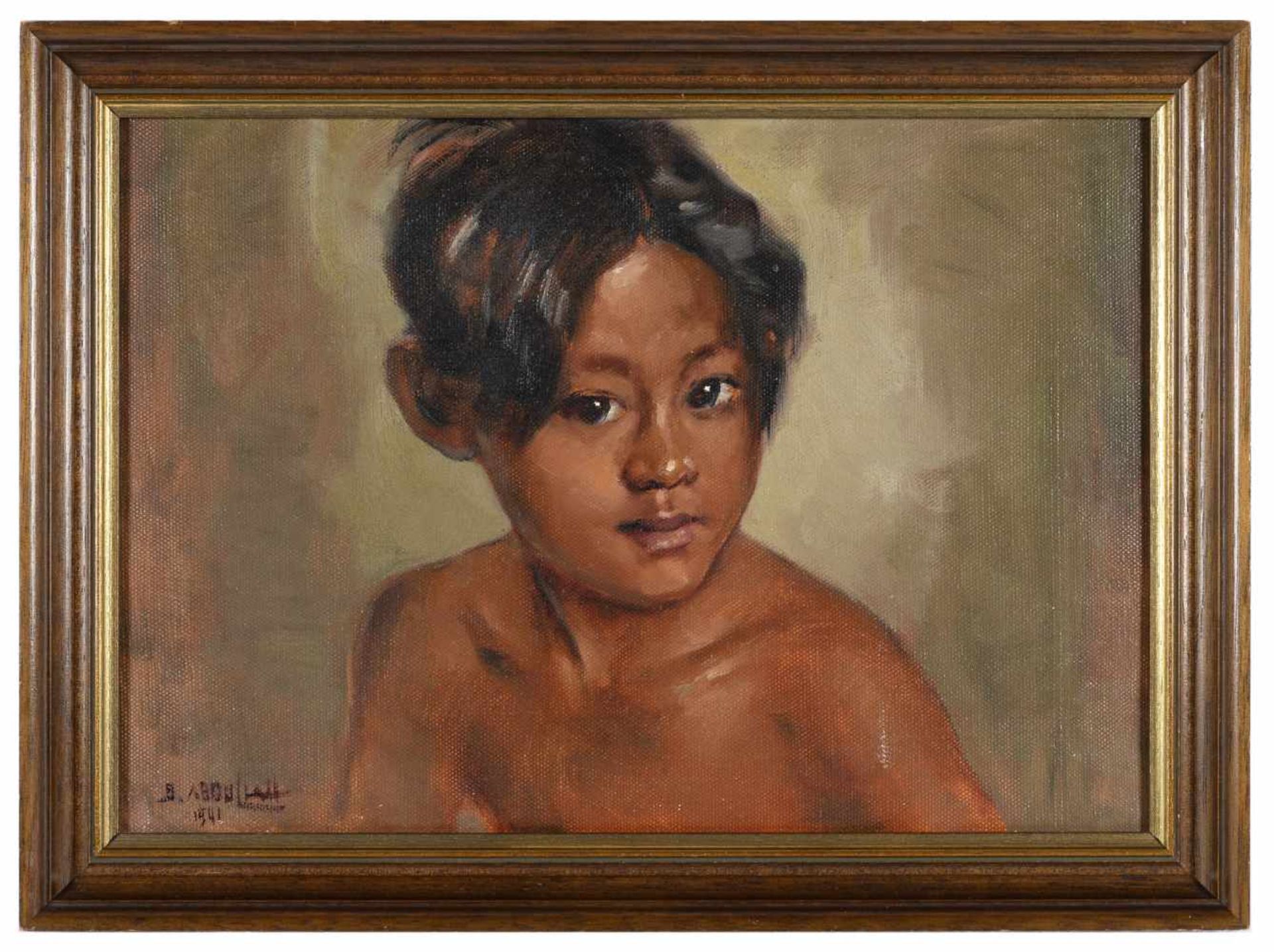 Raden Basoeki Abdullah (1915-1993) 'Indonesian boy', signed and dated 1941 l.l., canvas. 35 x 50 - Image 2 of 4