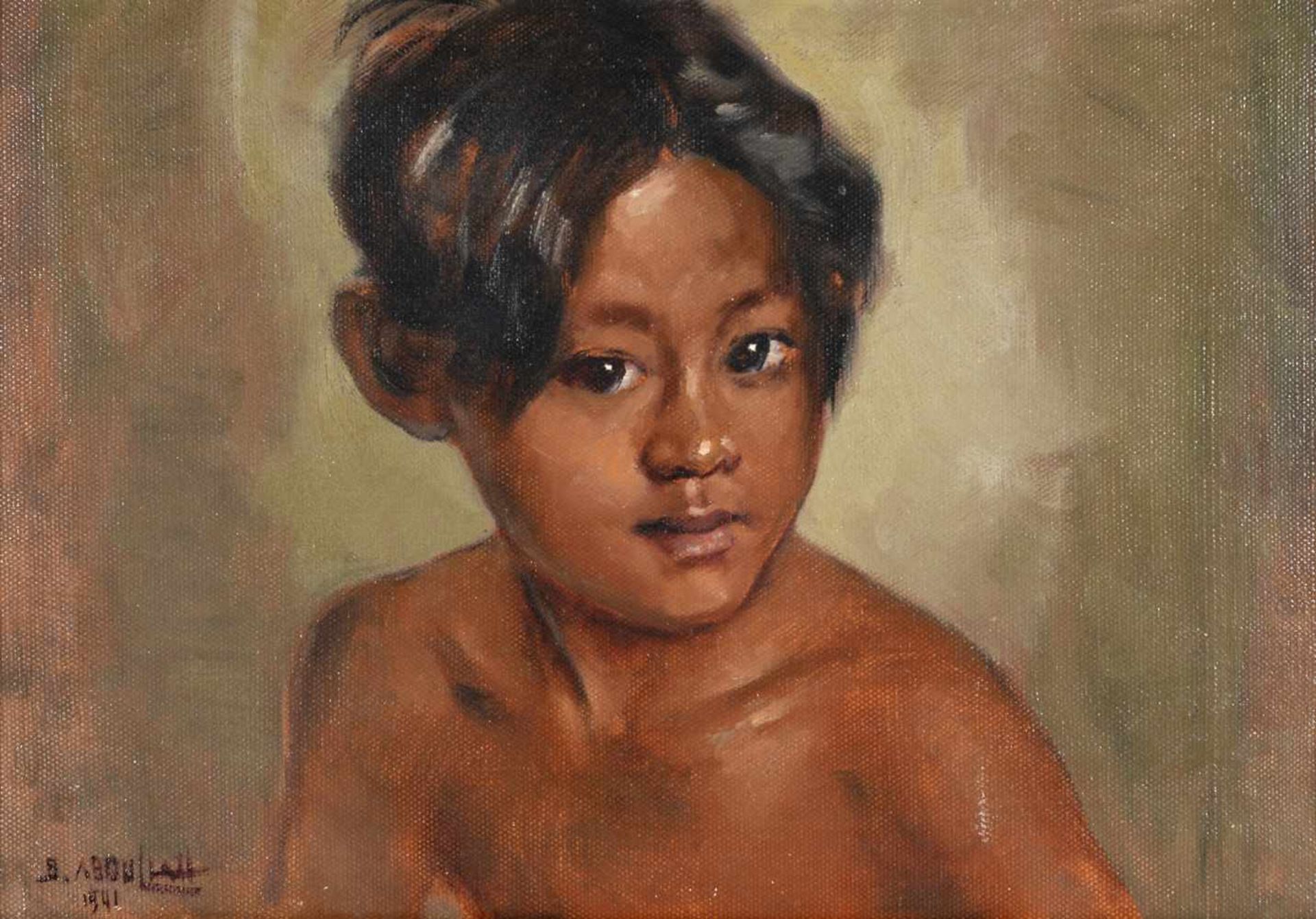 Raden Basoeki Abdullah (1915-1993) 'Indonesian boy', signed and dated 1941 l.l., canvas. 35 x 50