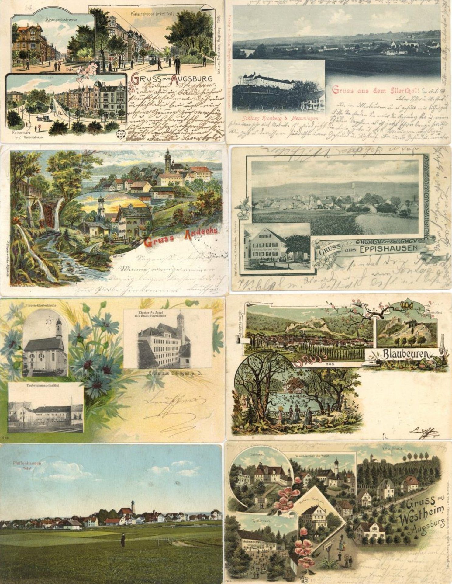 Deutschland Partie mit circa 180 Ansichtskarten vor 1945 dabei über 40 Lithos und einige Motive