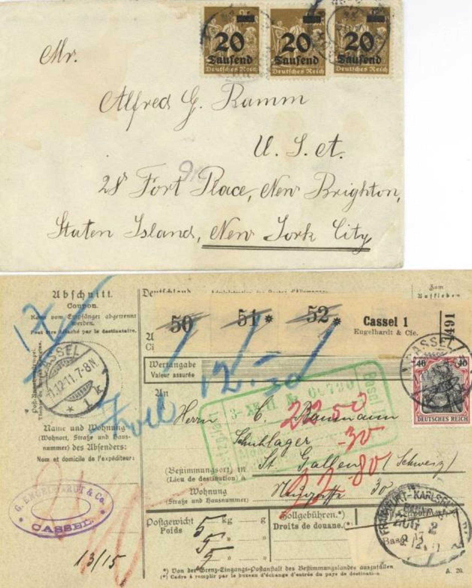 Deutschland bis 1945, 2 große Alben mit ca. 260 Ganzsachen, Briefe, Karten, einige