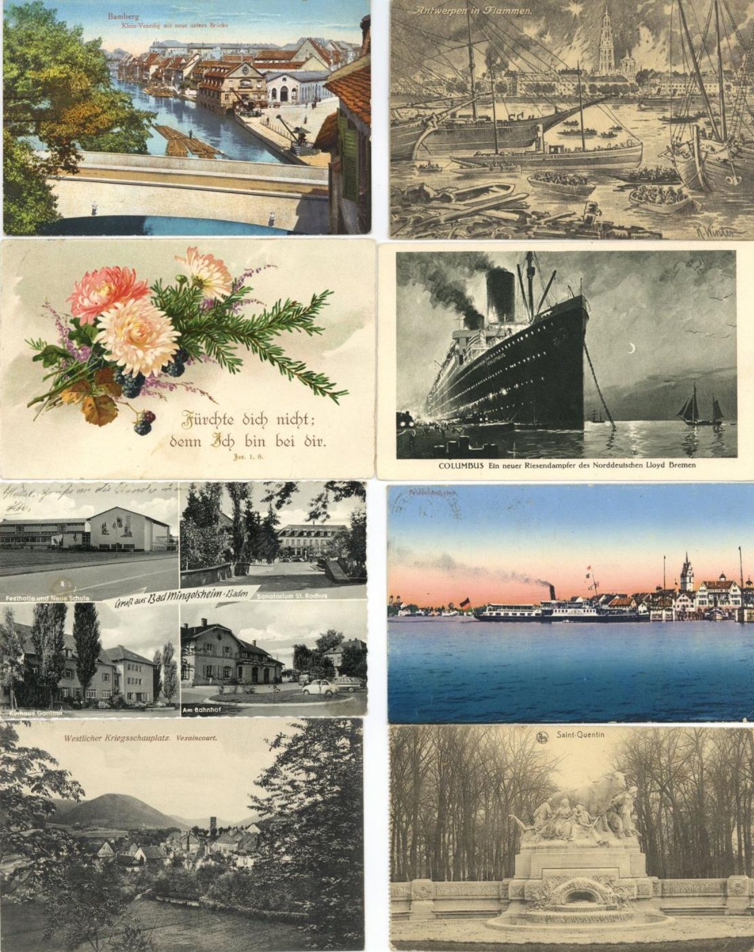 Deutschland Partie mit circa 900 einfache Ansichtskarten 1900 bis 60'er Jahre teils schlechte