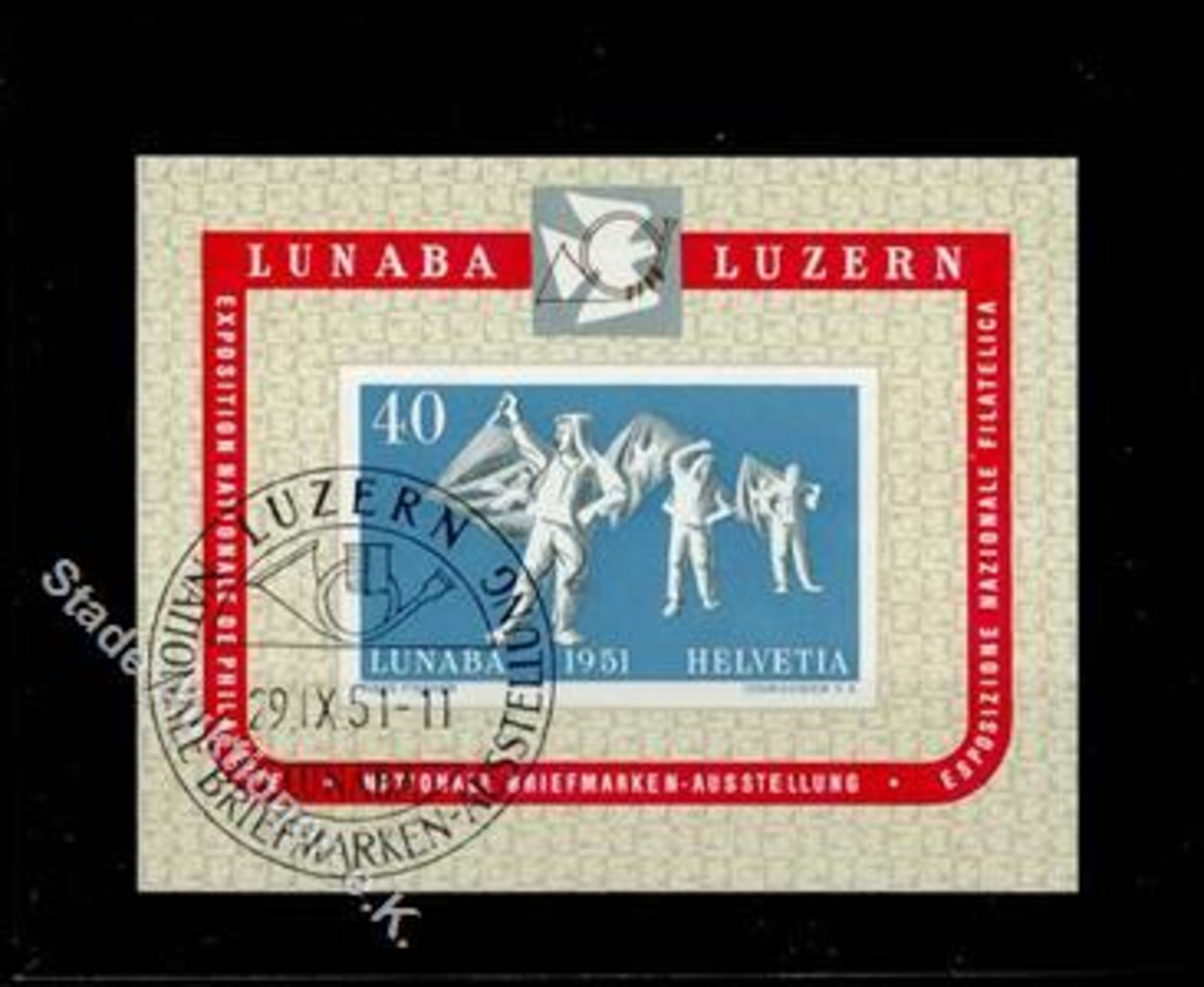 Schweiz, Mi.Bl.14, 1951, LUNABA-Block mit ESST, einwandfrei