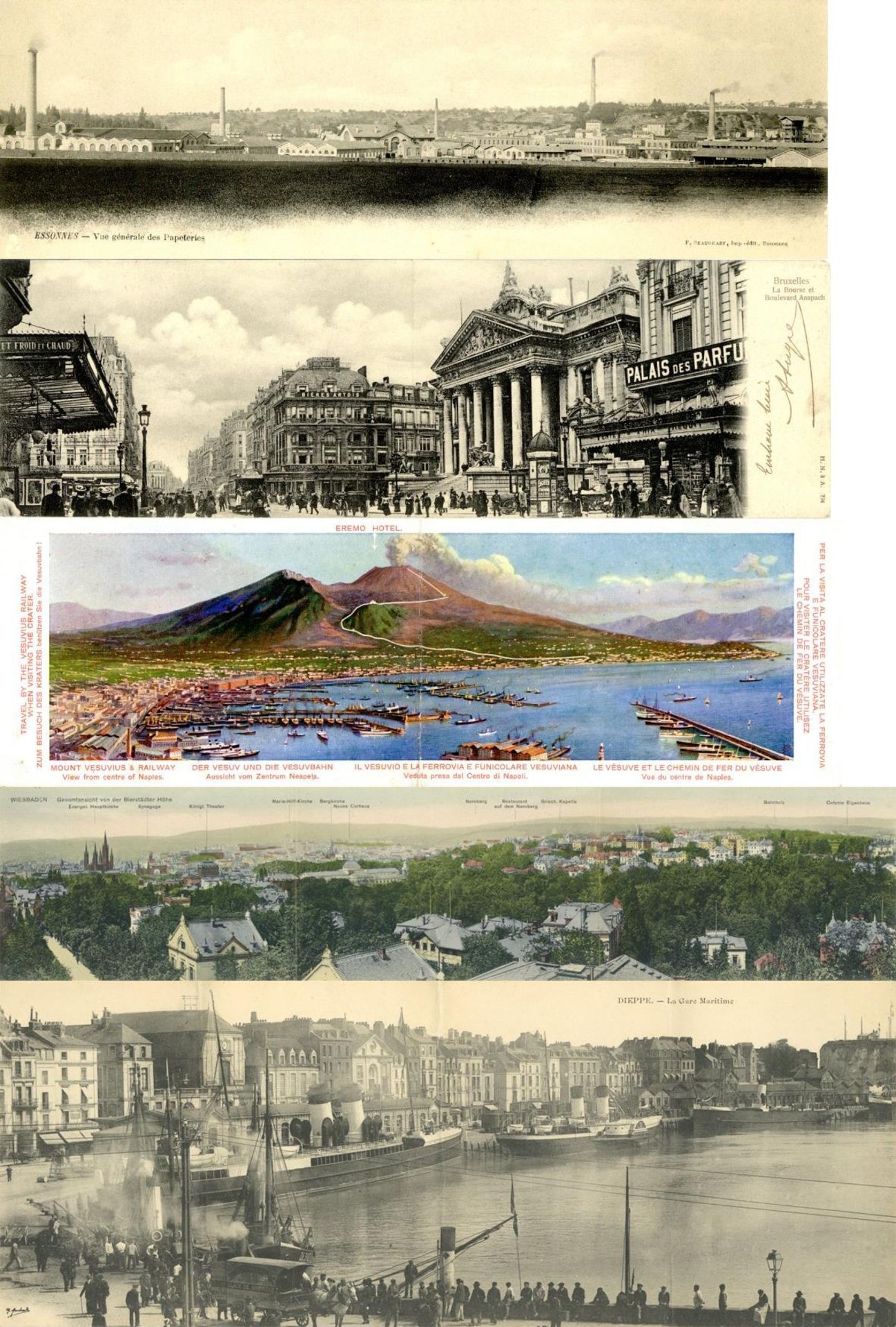 Ansichtskarten,Sonderkarten,sonstigeKlappkarten Panoramen Partie von circa 150 Ansichtskarten I-II