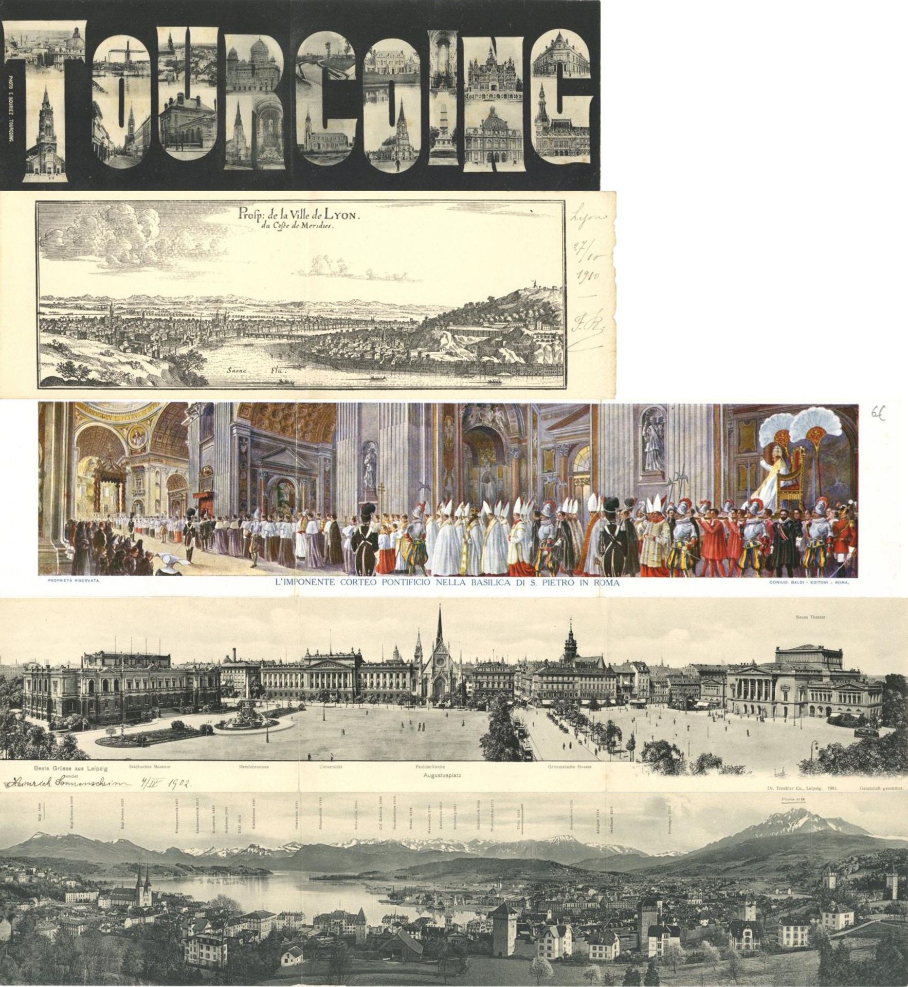 Ansichtskarten,Sonderkarten,sonstigeKlappkarten Panoramen Partie von circa 130 Ansichtskarten I-II