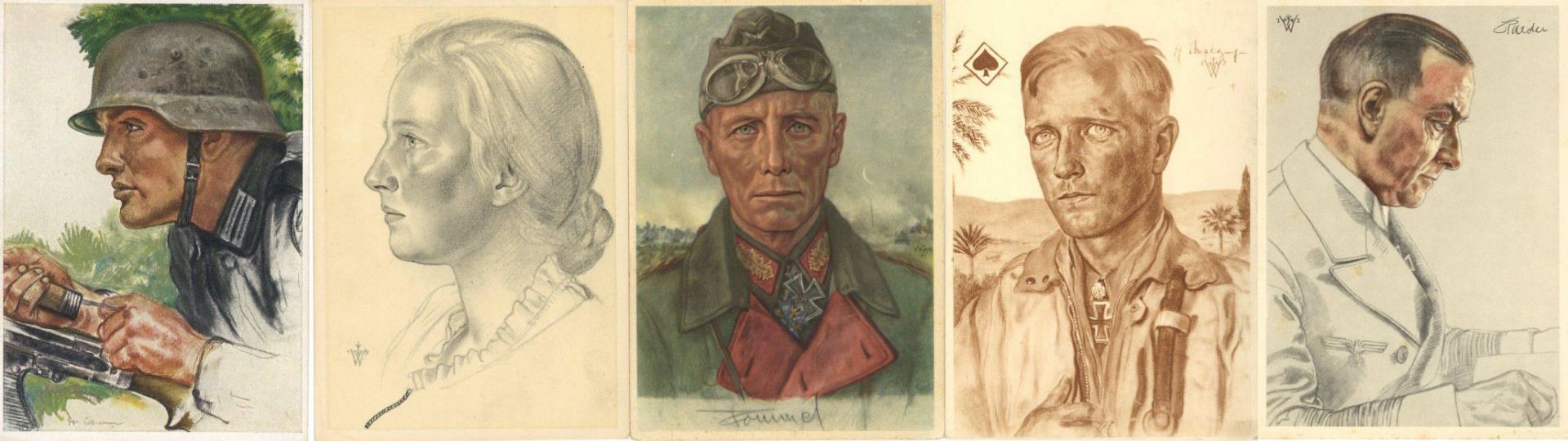 III. Reich Propaganda,Willrich,Willrich, Wolfgang WK II Partie mit über 40 Künstler-Karten I-II