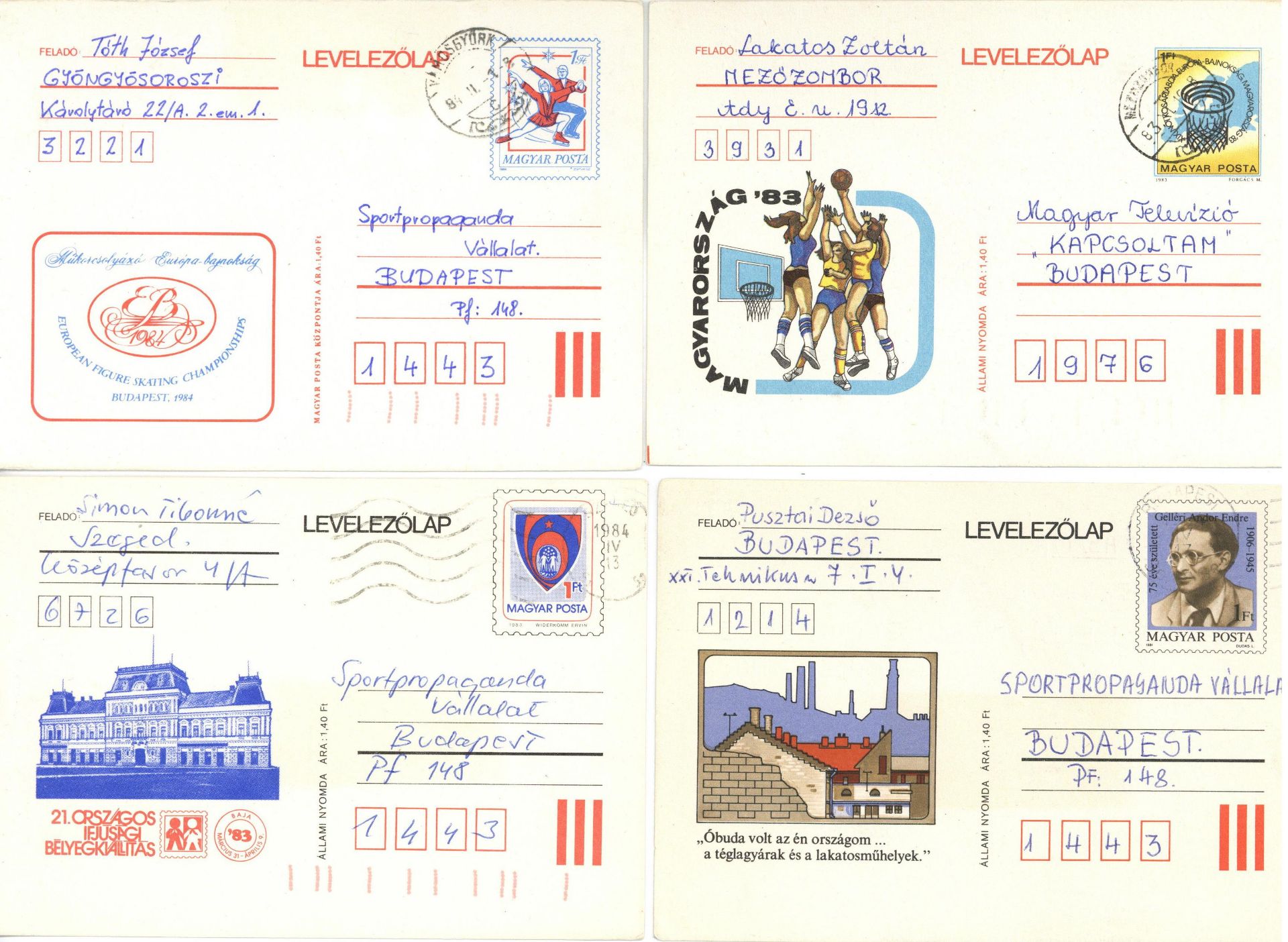Ungarn Ganzsache 1975/1985 ca. 300 bedarfsgebrauchte Bildpostkarten, viele verschiedene Motive