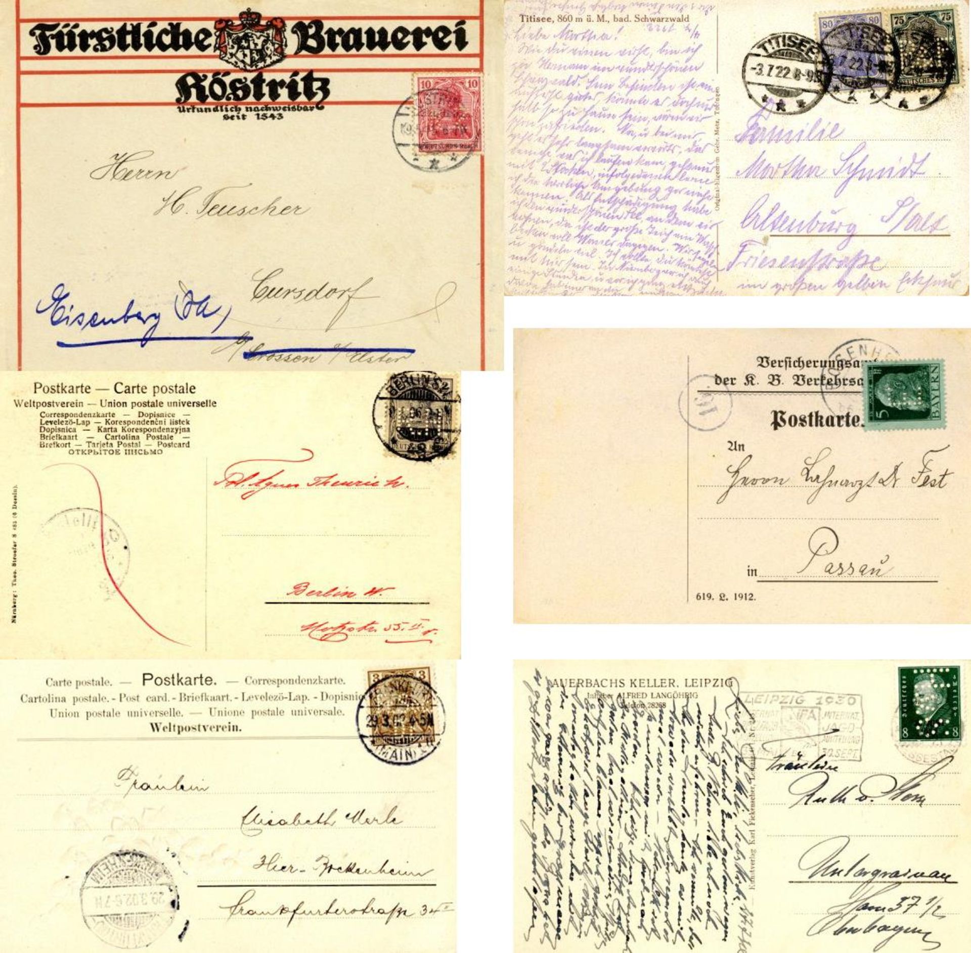 Deutsches Reich 1905/37 ca. 70 Briefe und Karten aus der Geschäftspost, alle mit Frankaturen mit