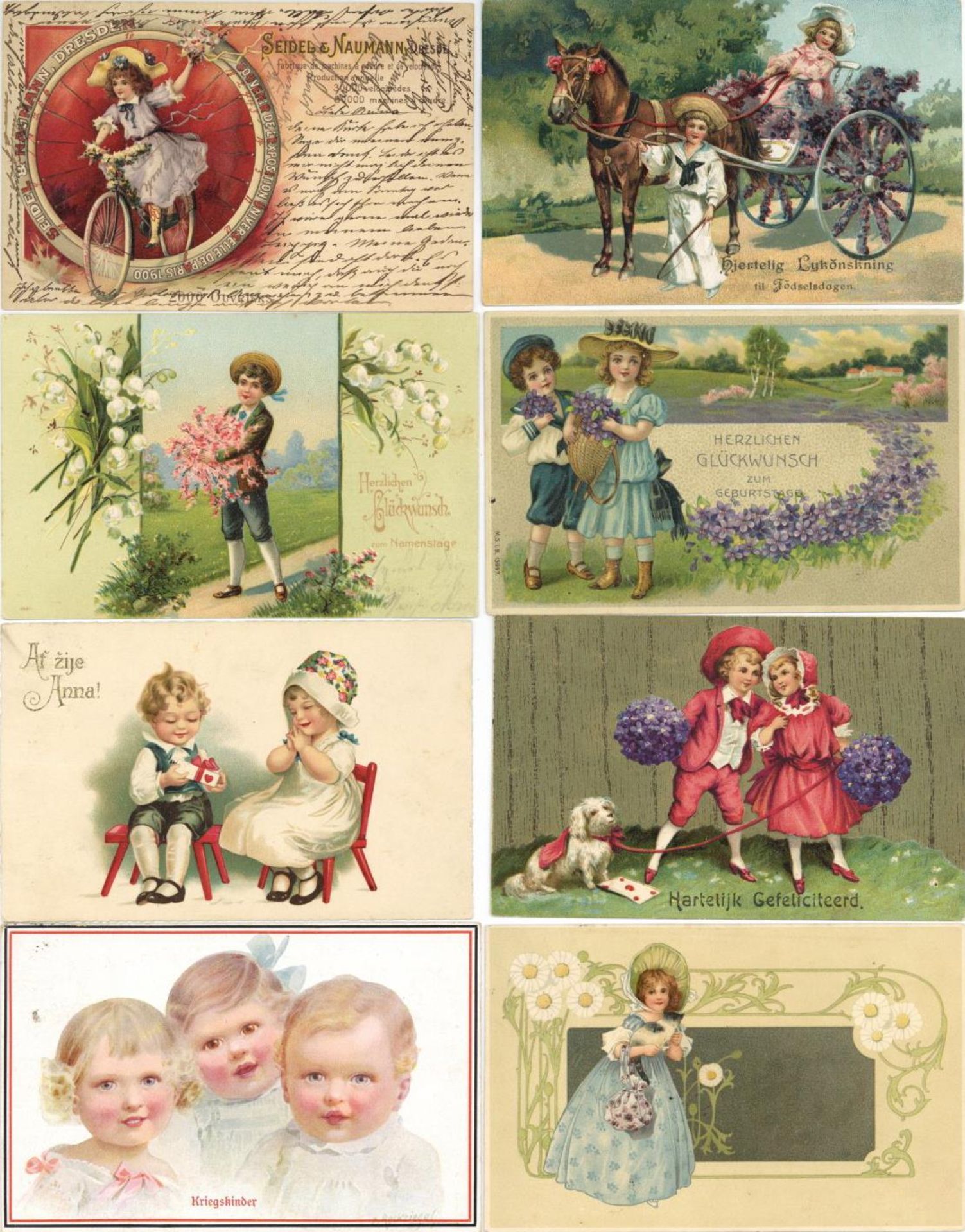 Ansichtskarten,Glueckwunsch,KinderKinder Partie mit circa 110 Ansichtskarten ca. 1900 -1915 sehr