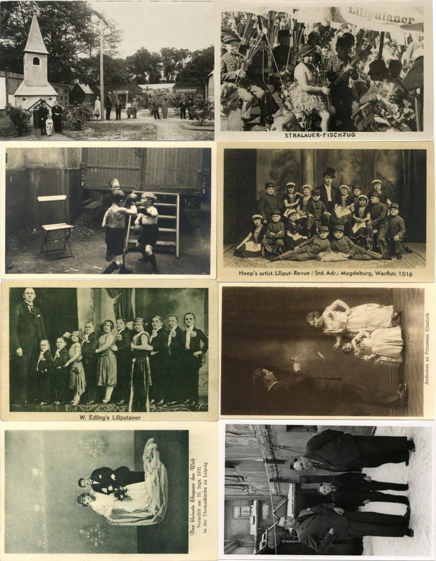 Kunst u. Kultur,Zirkus,Variete Liliputaner Lot mit circa 50 Foto-Karten u. Fotos u. 1