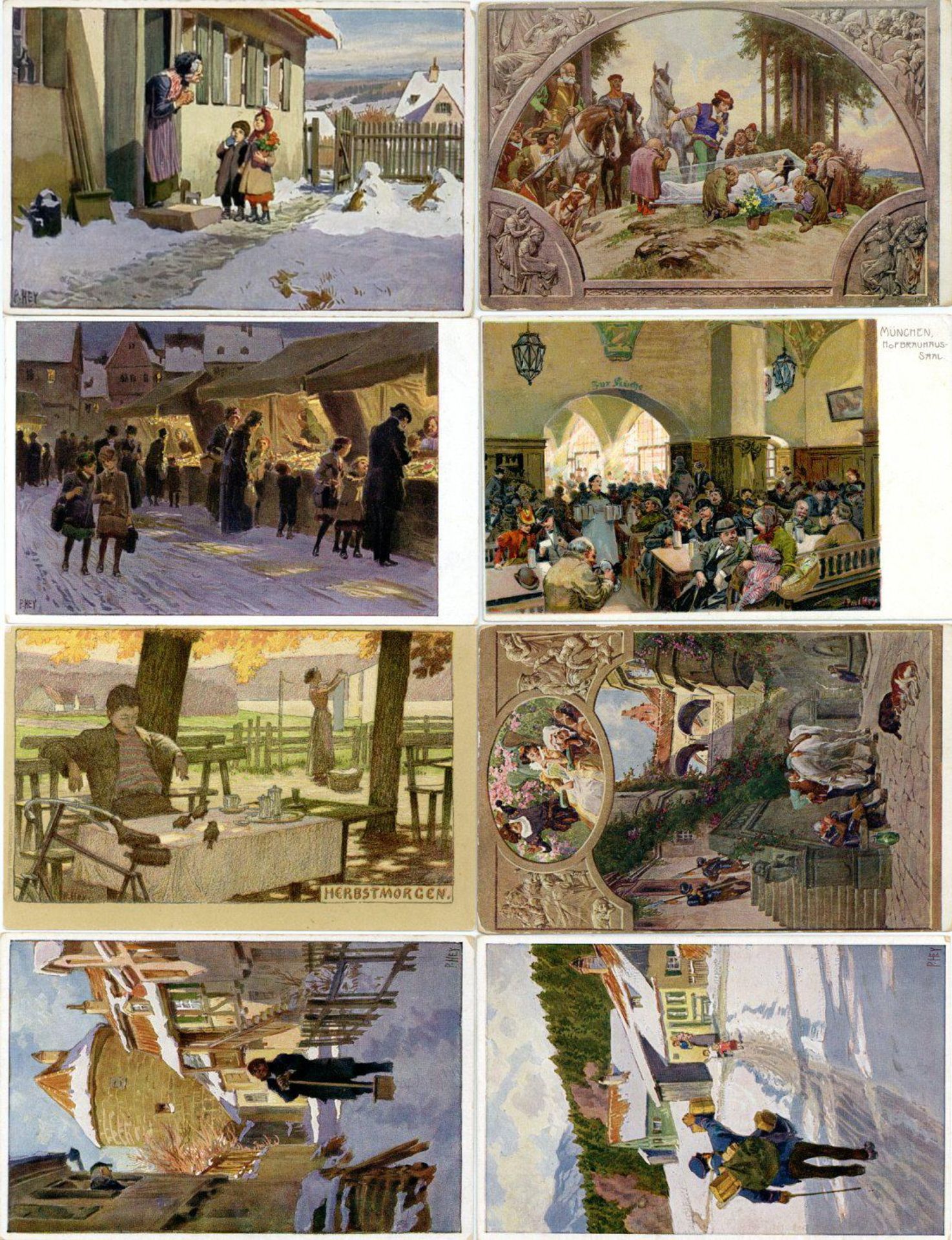 Kunst u. Kultur,Berühmte Maler,Paul HeyHey, Paul Partie mit über 60 Künstler-Karten I-II- - -23.80 %