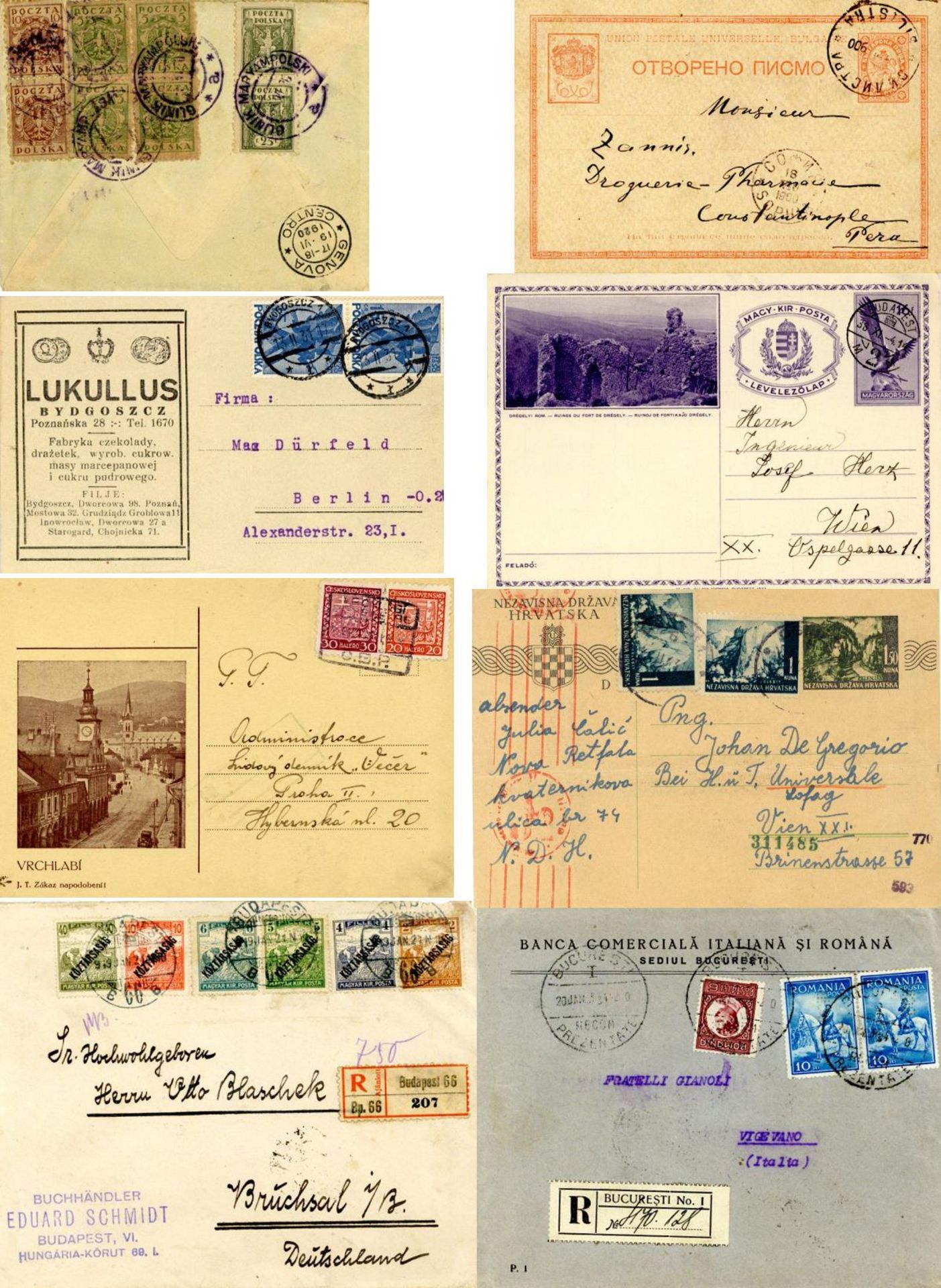 Osteuropa 1890/1970 ca. 150 Belege, Briefe, Karten, Dokumente und Ganzsachen, viele Länder vertreten