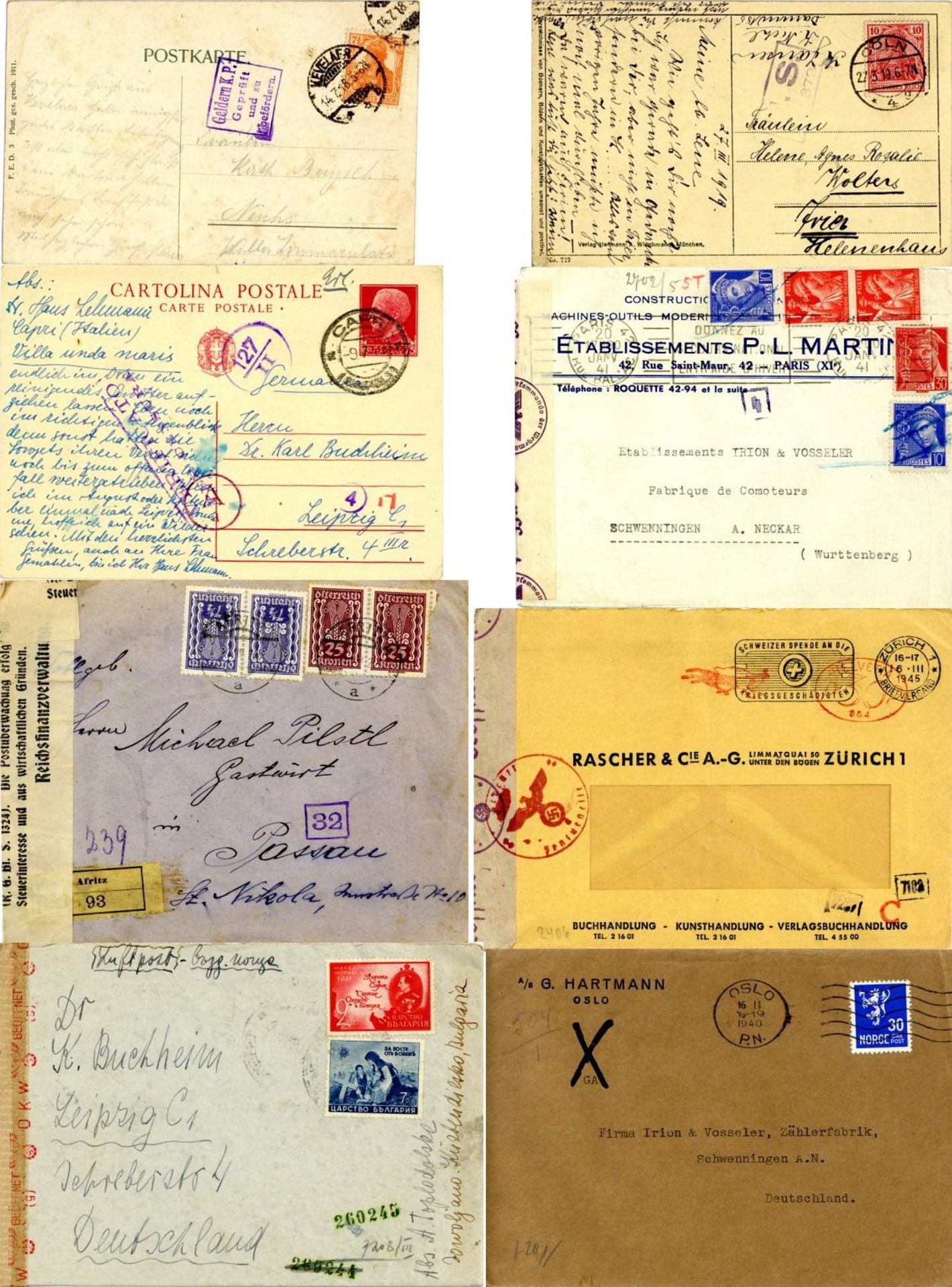 1914/53 ca. 350 Briefe (zum Teil noch mit Inhalt), Karten, Ansichtskarten alle mit Zensur