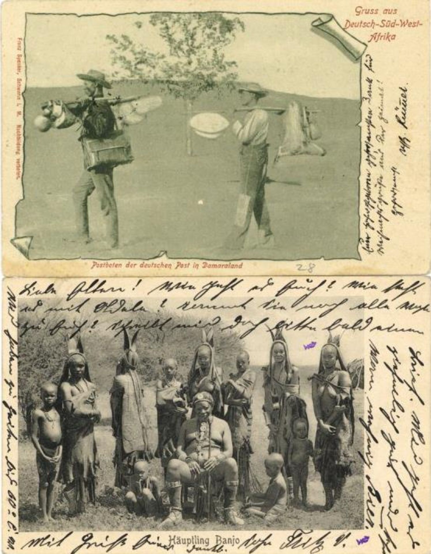 Geschichte,Deutsche Kolonien,Suedwestafrika1905/14 neun Ansichtskarten, teilweise als Feldpostkarten