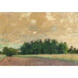 Arthur Illies(Hamburg 1870 - Lüneburg 1952)Feld und WaldrandÖl/Karton, 48,5 x 66,5 cm, l. o. sign.