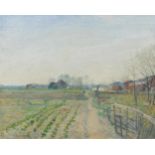 Ernst Eitner(Hamburg 1867 - Hamburg 1955)Felder im FrühlingÖl/Lw./Karton, 48,5 x 60 cm, l. u.