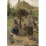 Friedrich Kallmorgen(Altona 1856 - Grötzingen 1924)Kinder im GartenÖl/Lw., 50,5 x 35 cm, l. u.