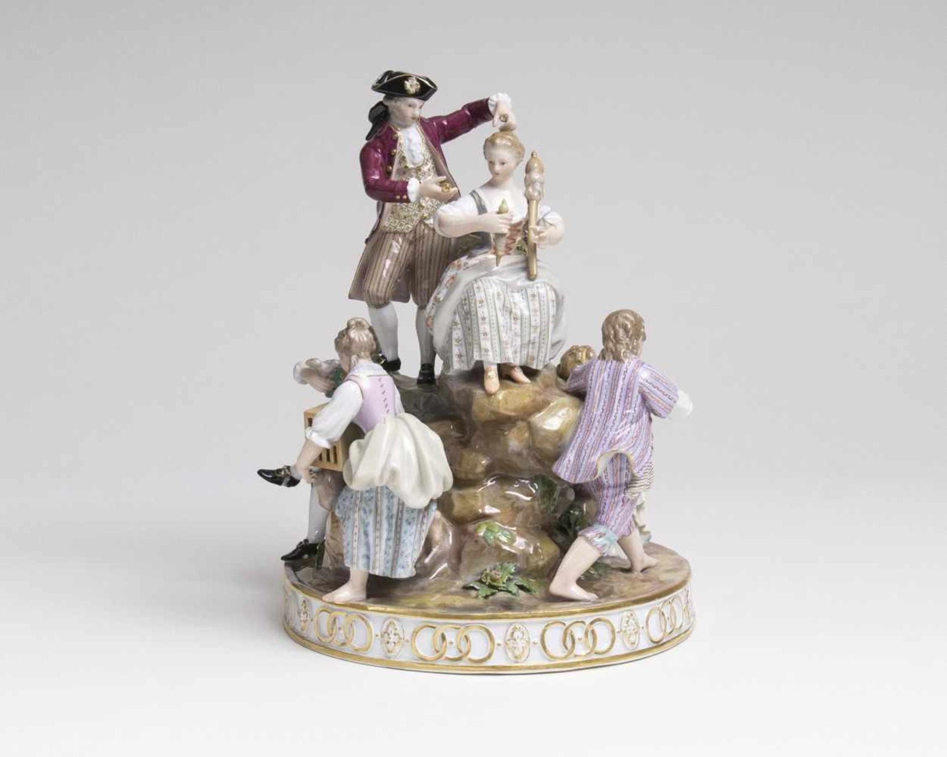 Michael Acier(Versailles 1736 - Dresden 1799)Große Figurengruppe 'Gärtnergruppe am Baum'Meissen, das