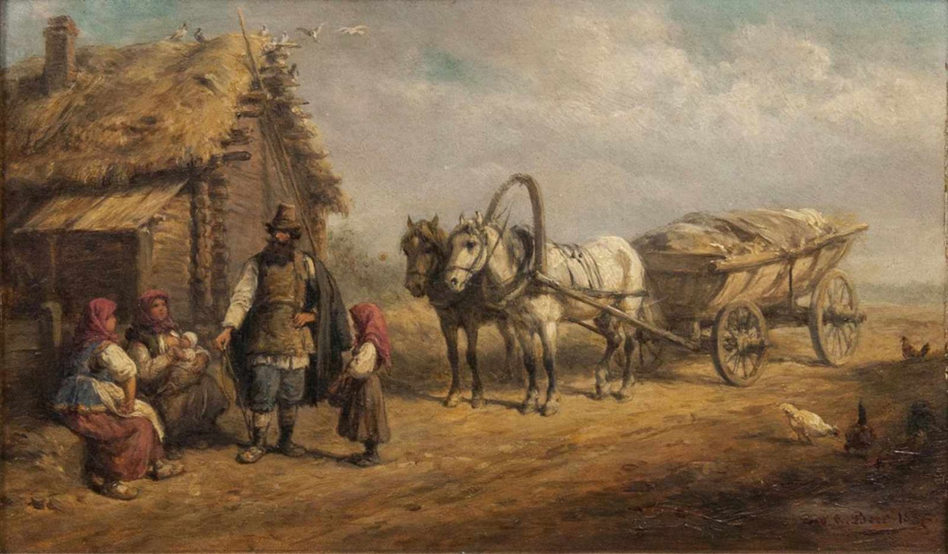 Wilhelm Amandus Beer(Frankfurt/M. 1837 - Frankfurt/M. 1907)In einem russischen DorfÖl/Karton, 14 x