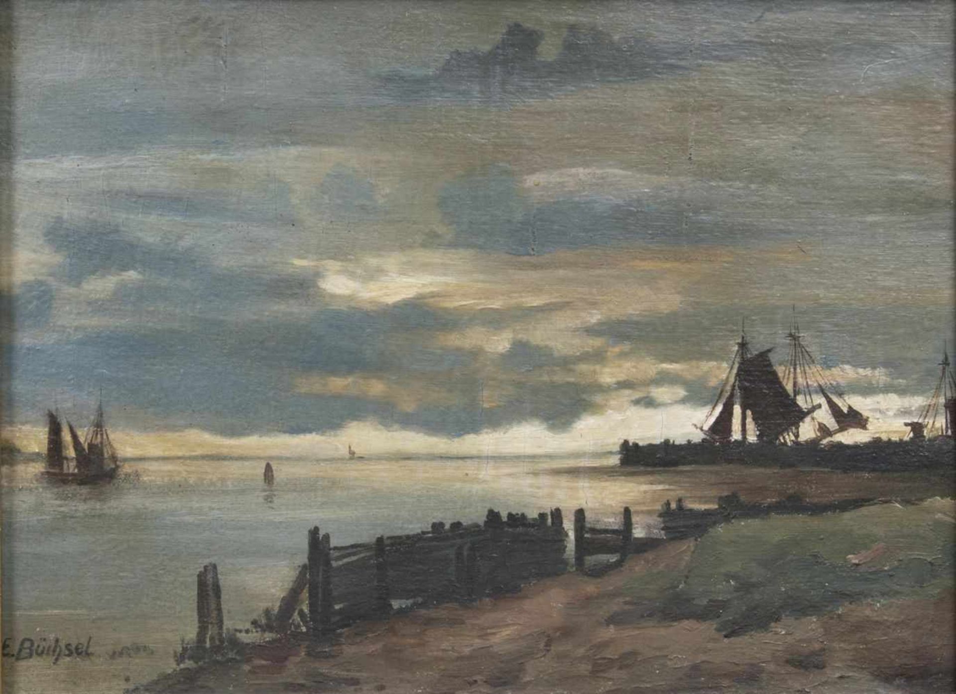 Elisabeth Büchsel(Stralsund 1867 - Stralsund 1957)Abendstimmung an der KüsteÖl/Lw., 26 x 37 cm, l.